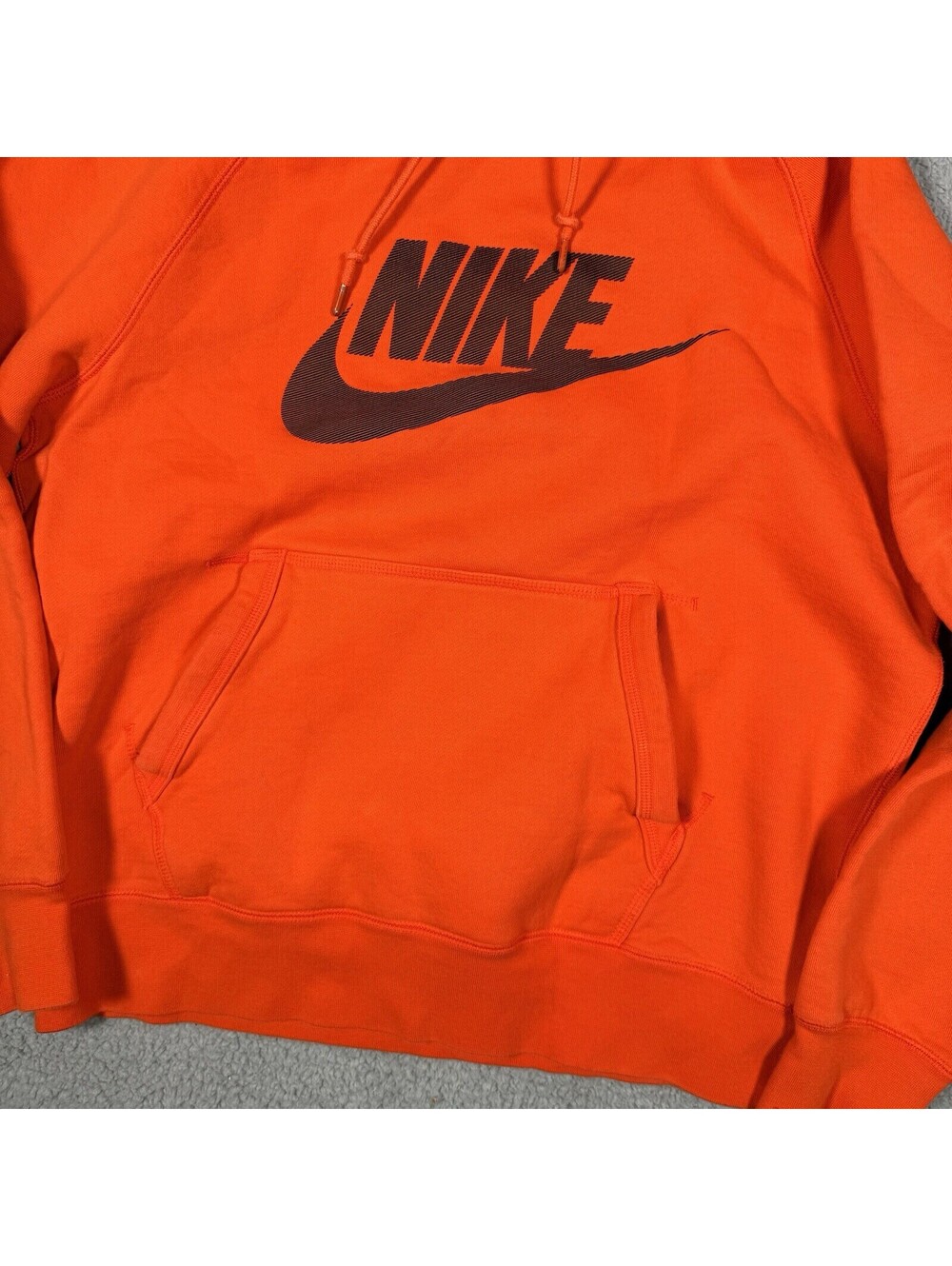 Nike Medium Center Swoosh Orange Hoodie Re Tag Sweatshirt Pullover Y2K - Picture 3 of 7